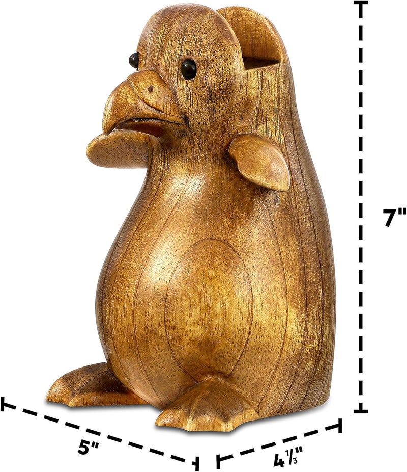 Spaceneat Penguin Eyeglass Holder Stand - Handcrafted in Indonesia - Wooden Glasses Holder for Nightstand - Sunglasses Stand Display, Versatile Eyewear Storage for Reading Glasses, Spectacles & More - Image 2
